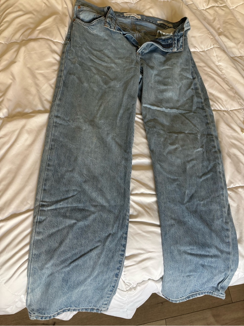 Denim Forum Light Blue Wide-Leg Jeans